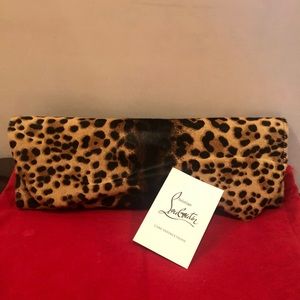 Christian Louboutin leopard clutch